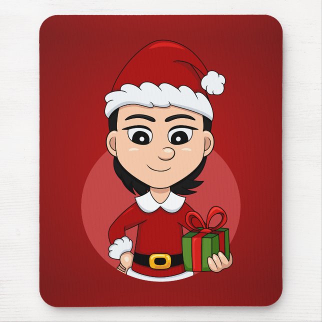 Christmas girl cartoon mouse pad (Front)