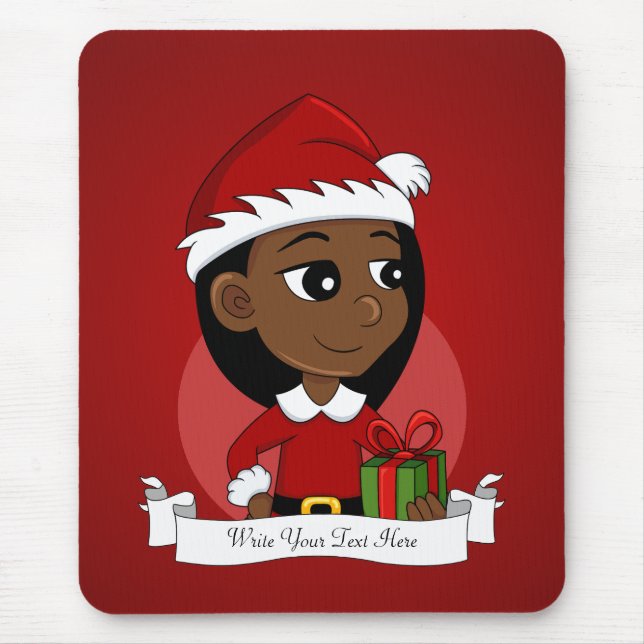 Christmas girl cartoon mouse pad (Front)