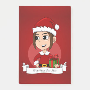 Christmas girl cartoon notes