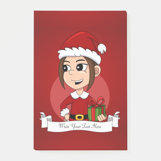 Christmas girl cartoon notes (Front)