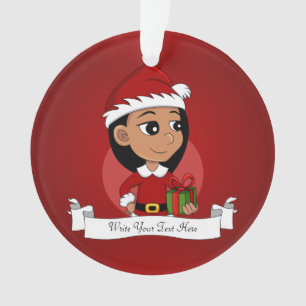 Christmas girl cartoon ornament