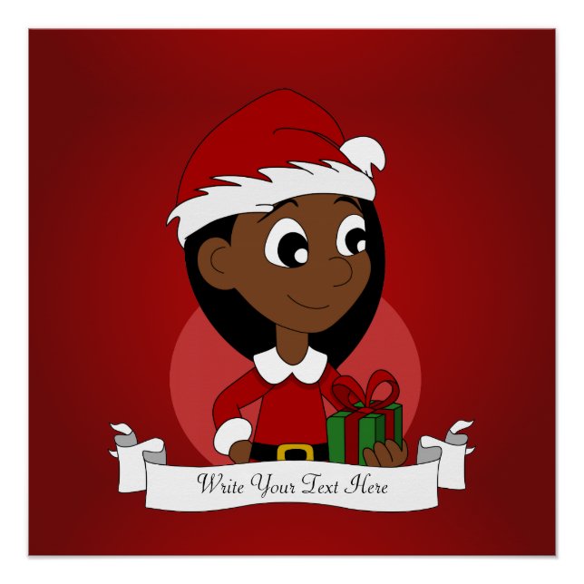 Christmas girl cartoon poster (Front)