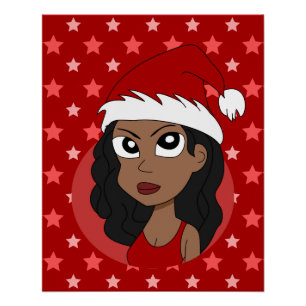 Christmas girl cartoon poster