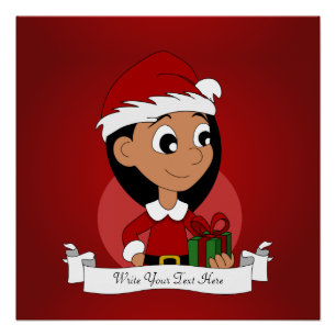 Christmas girl cartoon poster