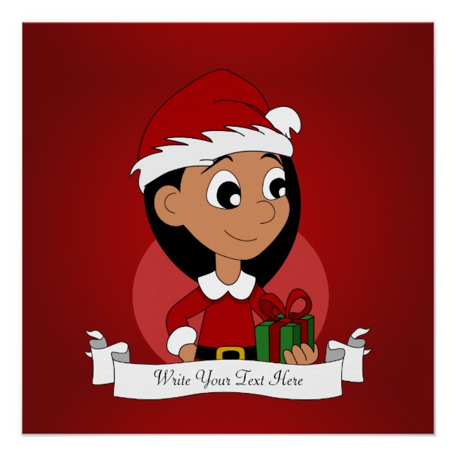 Christmas girl cartoon poster (Front)