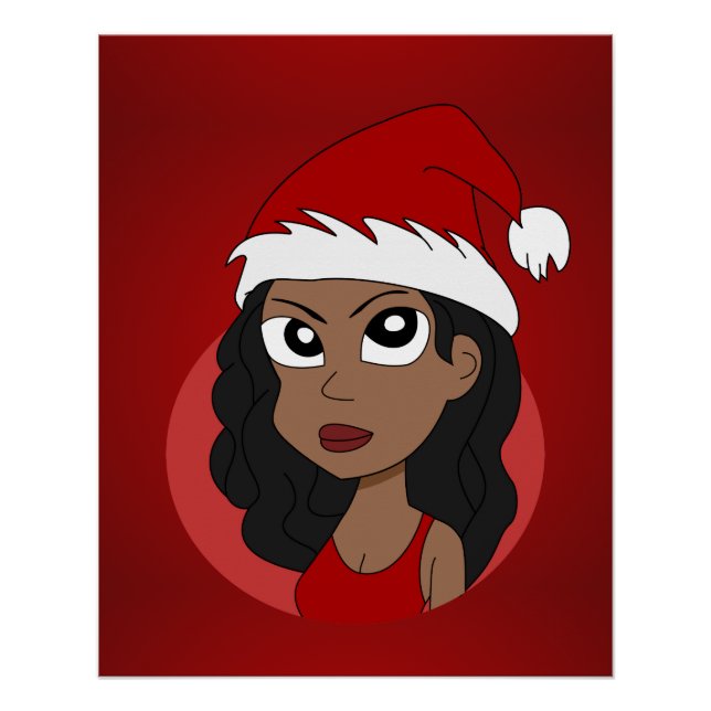 Christmas girl cartoon poster (Front)