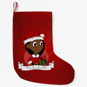 Christmas girl cartoon small christmas stocking