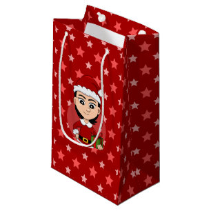 Christmas girl cartoon small gift bag