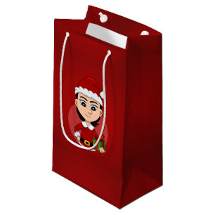 Christmas girl cartoon small gift bag