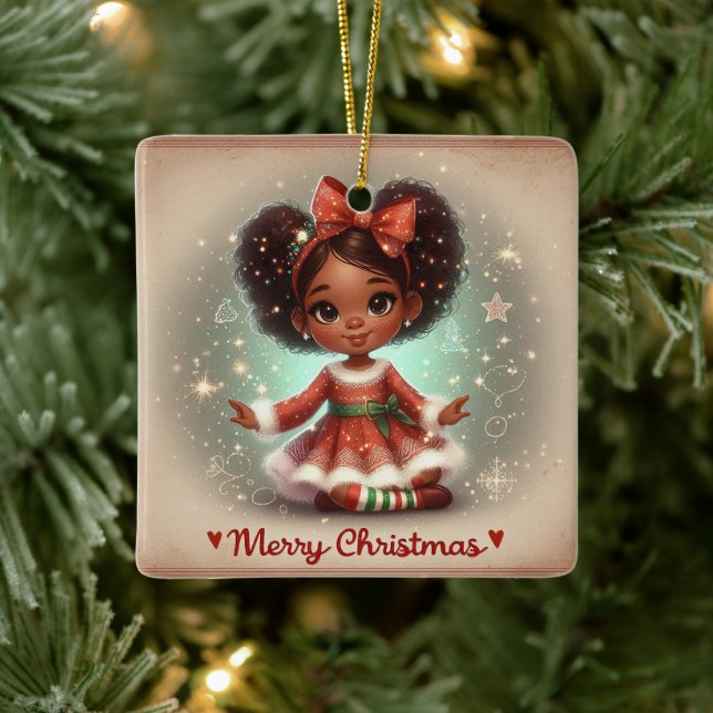 Christmas girl  ceramic ornament (Tree)