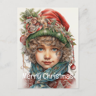 Christmas Girl Custom 20 of 25 Holiday Postcard
