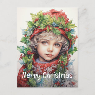 Christmas Girl Custom 4 of 25 Holiday Postcard