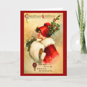Christmas Girl Greeting  Card