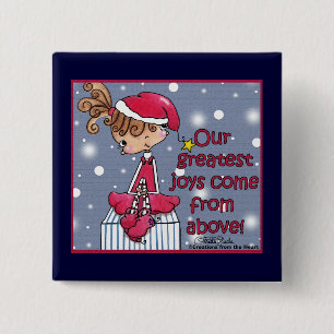 Christmas Girl-Joy From Above 15 Cm Square Badge