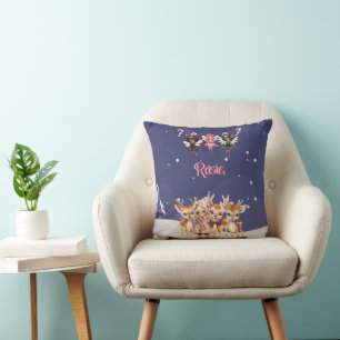 Christmas Girl Reindeer Candy Cane Fairies Cushion