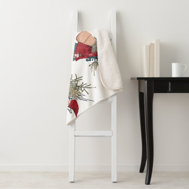 Christmas Girl Sherpa Blanket (In Situ)