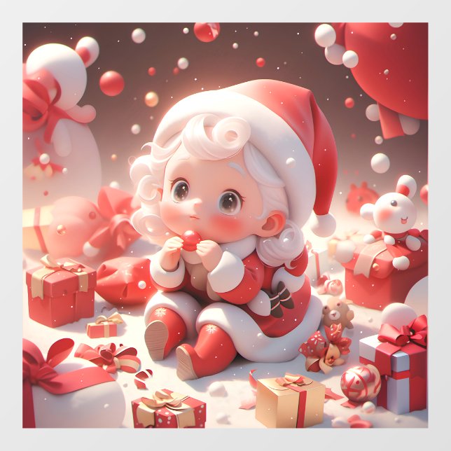 Christmas Girl Window Cling (Sheet)