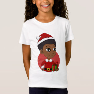 Christmas girl with an Afro cartoon T-Shirt