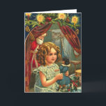 Christmas Girl With Doll Holiday Card<br><div class="desc">Vintage Antique Victorian Christmas Cards.  Some are original,  some are altered art.  Please feel free to add your own text.  There are a few Dutch,  German and French cards as well.</div>