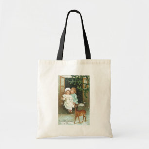 Christmas, Girls, Deer Tote Bag