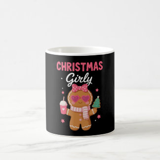 Christmas Girly Gingerbread Pink Bow Sunglasses Coffee Mug