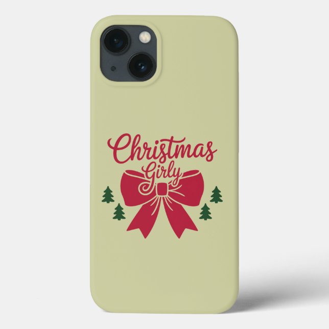 Christmas Girly Tree Bow Aesthetic Gift For Her Case-Mate iPhone Case (Back)
