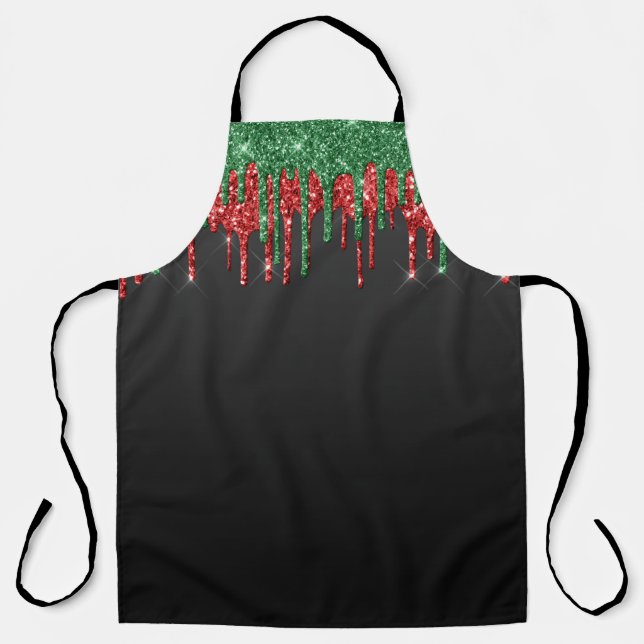 Christmas Glam Glitter Dripping Apron (Front)
