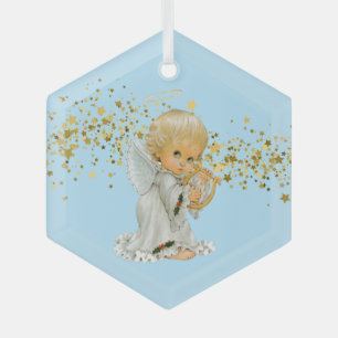 Christmas Glasa Ornament-Little Angel  Glass Tree Decoration