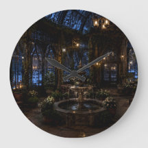 Christmas Glass Hall Fountain Wall Clock