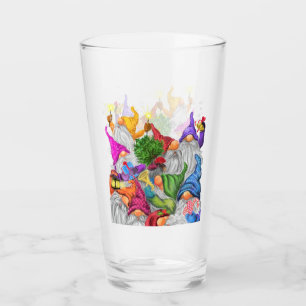 Christmas Glass Happy Gnomes Party