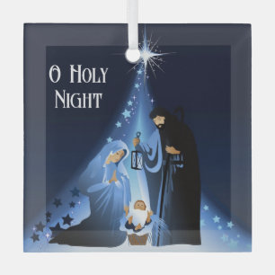 Christmas Glass Ornament-Manger Scene    Glass Orn Glass Tree Decoration