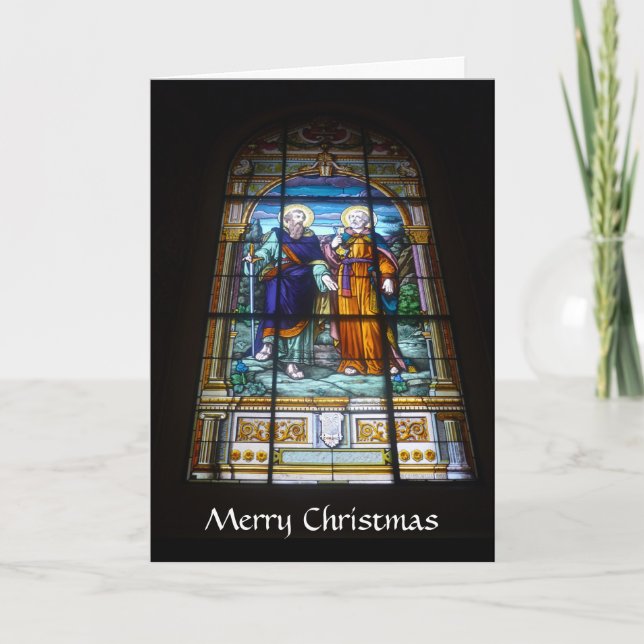 christmas glass window holiday card (Front)