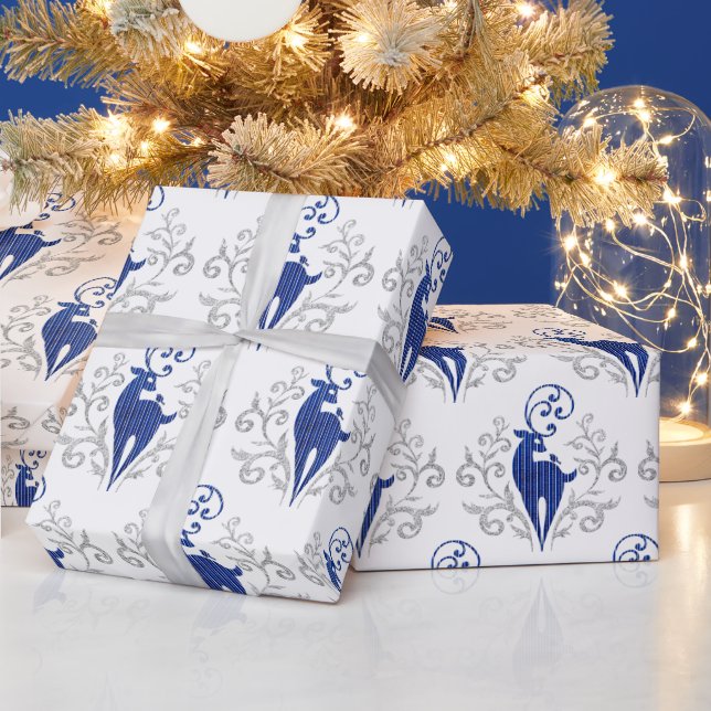 Christmas Glitter Deer Design Wrapping Paper (Holidays)