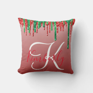 Christmas Glitter Monogram Cushion