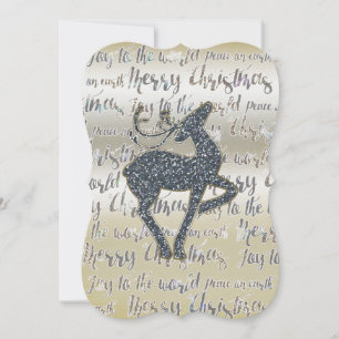Christmas Glitter REINDEER Photo Holiday Card