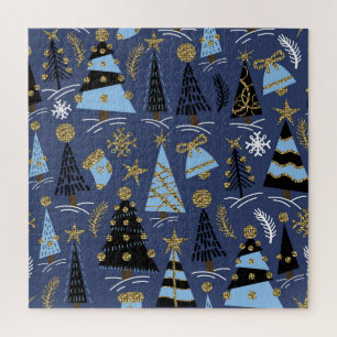 Christmas Glitter: Vintage Pattern Jigsaw Puzzle