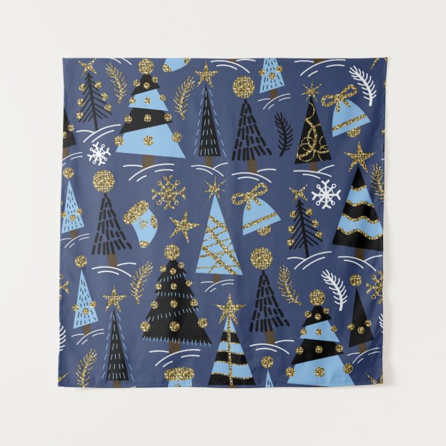 Christmas Glitter: Vintage Pattern Tapestry (Front)