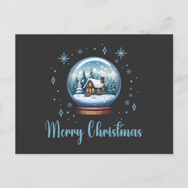 Christmas Globe Snow Magic Holiday Postcard (Front)