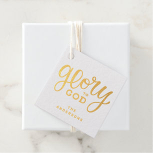 Christmas Glory to God   Gold Christian Religious Favour Tags