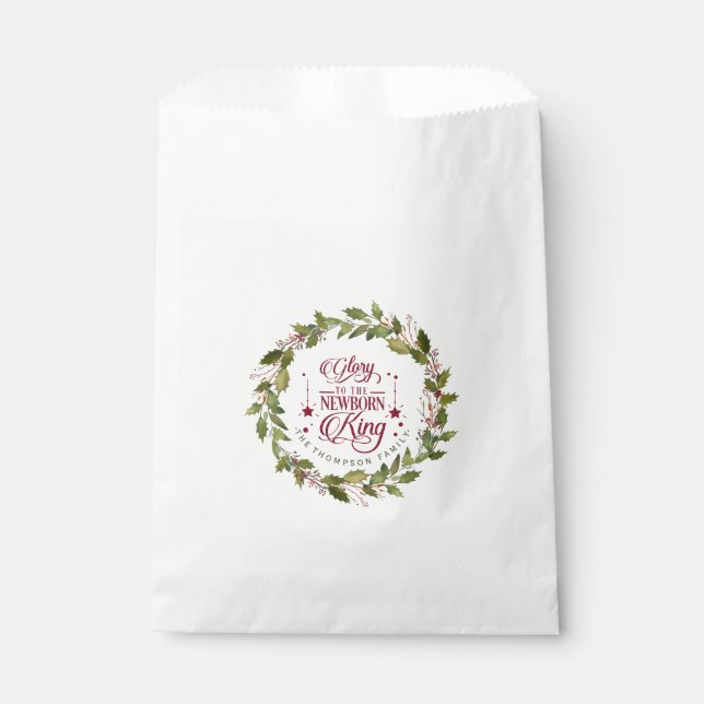 Christmas Glory to the New Born King Monogram Favour Bags (Front)