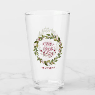 Christmas Glory to the New Born King Monogram Glass