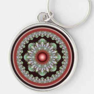 Christmas glossy round decoration key ring