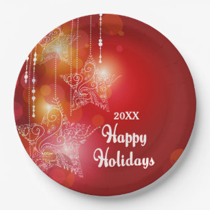 Christmas Glow Hanging Stars Paper Plate