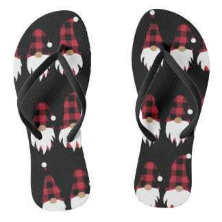 Christmas Gnome Adult Flip Flops, Slim Straps Flip Flops