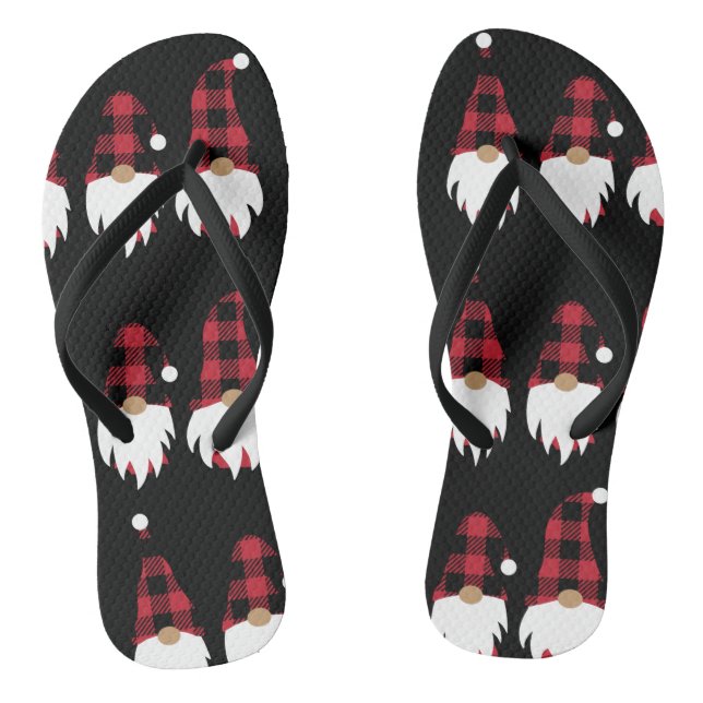 Christmas Gnome Adult Flip Flops, Slim Straps Flops (Footbed)
