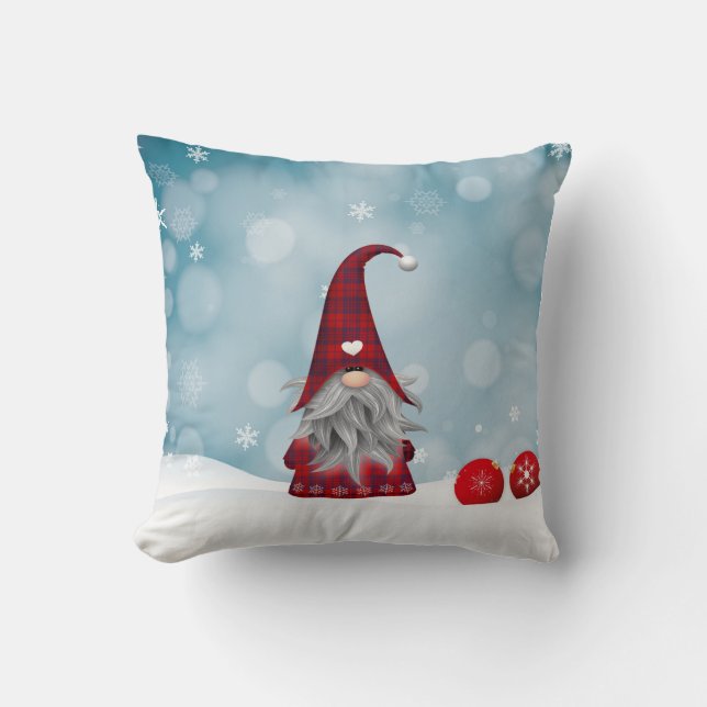 Christmas Gnome And Balls Cushion (Front)