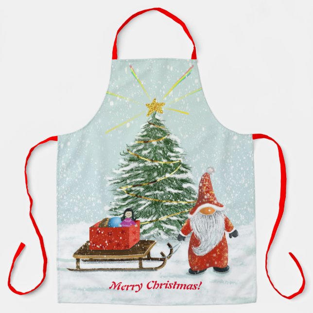 Christmas Gnome Apron Large (Front)