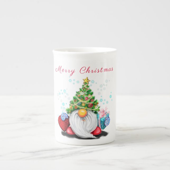 Christmas Gnome Bone China Mug (Front)