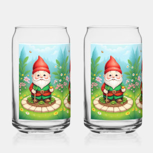 Christmas Gnome Can Glass