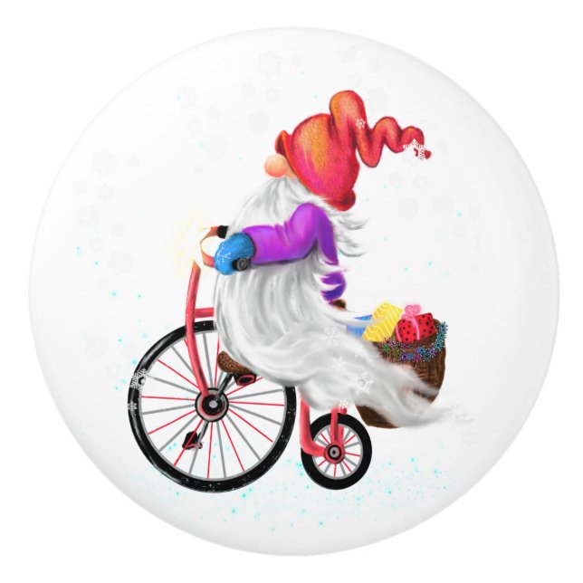 Christmas Gnome Ceramic Knob (Front)
